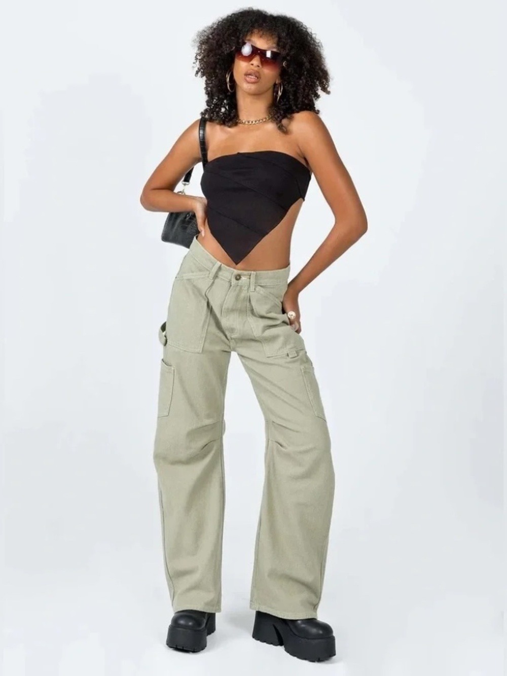 Lioness x Revolve Miami Vice Cargo Pants Khaki XXS 100% Cotton Barrel